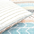 Lush Decor Hygge Geo Pattern Striped 3 Piece Quilt Bedding Set, Full/Queen, Neutral & Multicolored