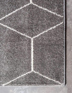 Unique Loom Trellis Frieze Collection Area Rug - Geometric (5' Square, Dark Gray/ Ivory)
