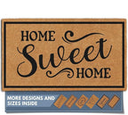 Barnyard Designs Natural Coco Coir Heavy Duty Backing Doormat - Large Cute Non-Slip Front Door Welcome Mat for Outside Entrance or Porch Entry, Brown (17x30, Home Sweet Home)