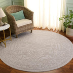 SAFAVIEH Area Rug 3' Round - Reflection Collection - Cream & Ivory, Non-Shedding & Easy Cleaning, Ideal for Living Room, Bedroom (RFT665D)