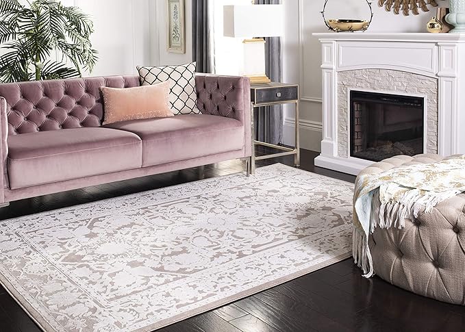 SAFAVIEH Area Rug 3x5 - Reflection Collection - Beige & Cream, Non-Shedding & Easy Cleaning, Ideal for Entryway, Living Room, Bedroom (RFT665A)