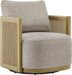 CHITA Braid Swivel Accent Chairs, Modern Comfy FSC Certified Armchair with Paper Cord & Wood Frame for Living Room and Bedroom, Fully Assembled - Linen