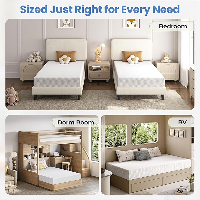 Yaheetech 12 Inch Full Size Mattress 3 Foam Layer Cooling Gel Memory Foam Mattresses, Green Tea for Fresher Sleep, Medium Firm, CertiPUR-US Certified, No Fiberglass, Full Mattress in a Box