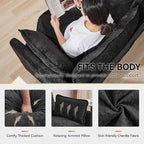 147'' Modualr Sectional Cloud Deep Seat Couch, Oversized Chenille U Shaped Sectional Sofa for Living Room Set, Comfy Upholstered Modular Sectional Sofa Couch with 2 Movable Ottoman, Dark Grey