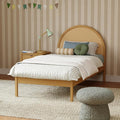 Babyletto Bondi Cane Twin Bed for Kids - GREENGUARD Gold Certified - Twin Bed Frames with Arched Cane Headboard - Universal Mattress Fit - No Box Spring Needed - Perfect for Boys & Girls Room