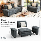 PHI VILLA Cloud Modular Couches Sets, 2 Pieces Sectional Sofa Set with Loveseat, 3-Seater Comfy Couch for Living Room Apartment, Chenille Fabric, Dark Cyan