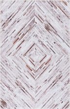 SAFAVIEH Washable Rug Faux Hide Collection - 8' x 10', Beige & Brown, Slip Resistant, Western Rustic Decor, Printed Pattern, Ideal for Living Room, Bedroom, Home Office, Dining Space (FAH526A)