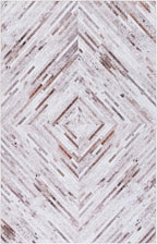 SAFAVIEH Washable Rug Faux Hide Collection - 3' x 5', Beige & Brown, Slip Resistant, Western Rustic Decor, Printed Pattern, Ideal for Living Room, Kitchen, Foyer, Bedroom (FAH526A)