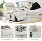 Power Lift Chair Recliners for Elderly, Overstuffed Electric Lift Recliner Chair with Widened Footrest Side Packets for Living Room Bedroom