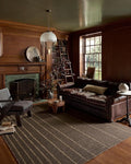Loloi Leanne Ford Weatherstaff Collection WTS-01 Espresso/Natural 8'-6" x 11'-6" Area Rug Jute, Striped, Neutral, Living Room, Bedroom, Dining Room