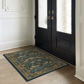 RUGGABLE x Morris & Co Washable Area Rug – Strawberry Thief Indigo 4x6, Stain-Resistant, Non-Slip – Medium Machine Washable Rugs for Living Room, Bedroom, Hallway, Entryway & Office–with Standard Pad