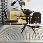 RUGGABLE x Jonathan Adler Machine Washable Modern Area Rug – Labyrinth Camel/Ivory 5x7, Stain-Resistant, Non-Slip – Medium Rugs for Living Room, Bedroom, Hallway, Entryway & Office–with Standard Pad