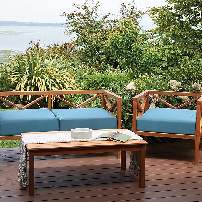 Classic Accessories Ravenna 42 x 18 x 3 Inch Bench/Settee Cushion, 1 Count (Pack of 1), Empire Blue, Patio Loveseat Cushion