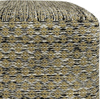 SIMPLIHOME Janelle Boho Square Woven Outdoor/ Indoor Pouf in Multi Color Recycled PET Polyester for the Living Room, Bedroom and Kids Room