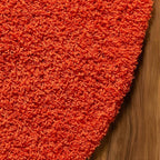 Unique Loom Solid Shag Collection Area Rug (5' 1" x 8' Oval, Tiger Orange)