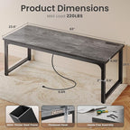Huuger 63 x 24 inch Desk with Power Outlets & USB-C, Deeper & Thicker Desktop, Robust Metal Tubes, Computer Desk, Heavy Duty Office Desk, Work Gaming Desk, for Home Office, Grey