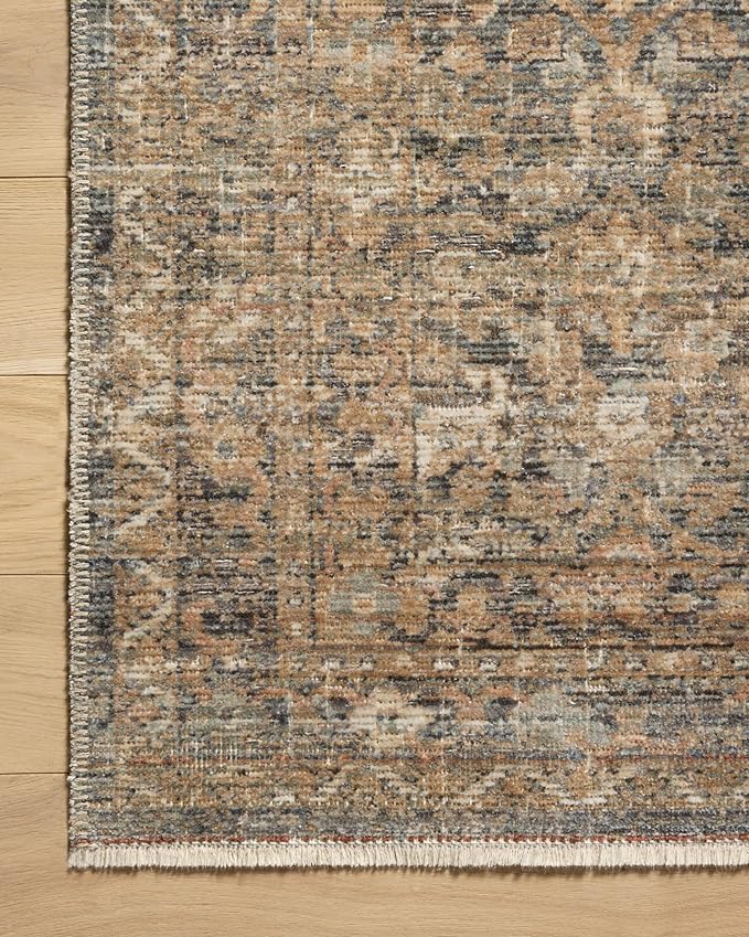 Loloi Amber Lewis Molly Collection MOL-02 Denim/Gold 2'-7" x 10'-0" Low Pile Runner Rug