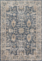 Loloi Teagan Collection TEA-03 Denim/Pebble 6'-7" x 9'-2" Area Rug, Large, Soft Neutral Rug, High-Traffic for Living Room, Bedroom, Home Office, Dining Area