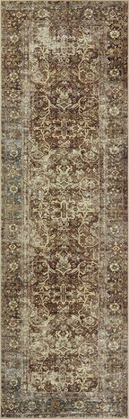 Loloi Magnolia Home by Joanna Gaines Sinclair Collection SIN-01 Rust/Lagoon 5'-0" x 7'-0", .25" Pile Height, Machine Washable, Area Rug