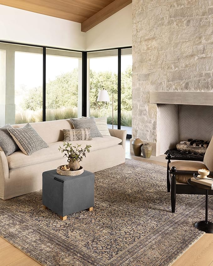 Loloi Amber Lewis Morgan Collection MOG-03 Denim/Multi 2'-3" x 11'-6" 38" Thick Runner Rug feat. CloudPile, Neutral, Room Décor, Vintage Inspired, Livingroom, Bedroom, Dining Area