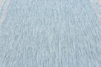 Unique Loom Outdoor Border Collection Area Rug - Soft Border (6' 1" x 9' Rectangle, Aquamarine/ Ivory)