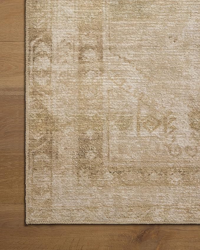 Loloi Amber Lewis Cambria Collection CBR-04 Natural/Jade 3'-6" x 5'-6" Accent Rug Jute, Neutral, Vintage Style, Antique Tone, Living, Bedroom, Dining, Carpet