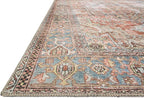 Loloi Loren Collection LQ-15 Terracotta/Sky 3'-6" x 5'-6" Accent Rug
