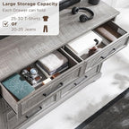 ACCOHOHO Farmhouse 8 Drawers Dresser Chests for Bedroom,52" Wide Wood Rustic Chest of Drawers with Metal Handle,Natural Texture,Drawer Organizer for Bedroom,Living Room,Hallway and Entryway,Grey