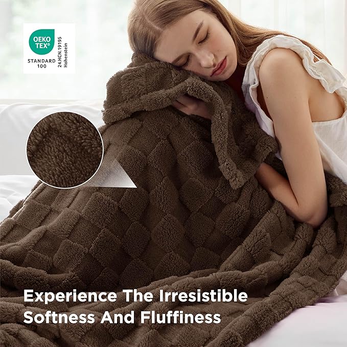 Bedsure GentleSoft Dark Brown Throw Blanket for Couch - Super Soft Cozy Blankets Gifts for Women Men Girls, Cute Small Fleece Throws for Bedroom Home Decor, 50x70 Inches