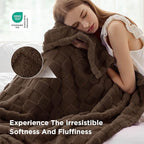Bedsure GentleSoft Blankets Queen Size for Bed - Super Soft Cozy Blanket for Women Men Girls, Large Fuzzy Fleece Throw for Bedroom Decor, Dark Brown, 90x90 Inches