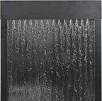 Alpine Corporation - Mirror Waterfall Fountain with Stones & Lights - Zen Indoor/Outdoor Decor for Office, Living Room, Patio, Entryway - 48 Inches (Silver)