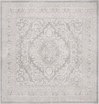 SAFAVIEH Area Rug 3' Square - Reflection Collection - Light Grey & Cream, Non-Shedding & Easy Cleaning, Ideal for Living Room, Bedroom (RFT668G)