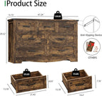 Dresser for Bedroom with 7 Drawers, 48" Wide Wood Chest of Drawers with Deep Drawers & Mental Handle, Modern Dresser TV Stand, Wooden Closet Storage Organizer for Living Room, Hallway, Entryway, Brown