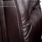 Genuine Leather Modern Executive Chair High-Back Support 90 to 150 Degrees Tilt and Upholstered Home Desk Chair with Base 360LB Capacity Swivel Computer Office Chair (Brown)