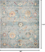 Loloi Margot Collection MAT-06 Denim/Multi 7'-6" x 9'-6" Area Rug feat. CloudPile, No-Shed Easy Clean Large Patterned Area Rug for Living Room, Bedroom, Dining Area