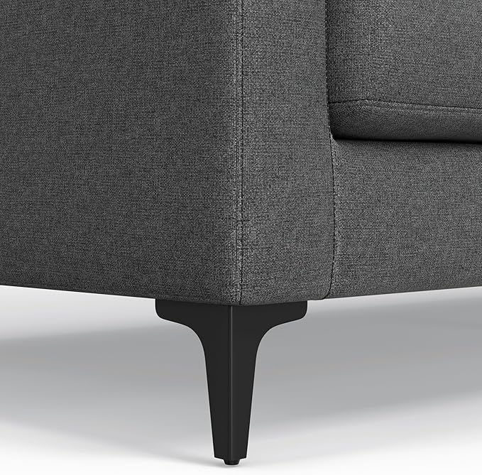 SIMPLIHOME Ava Sofa in 100% Recycled Polyester Tightly Woven Performance Fabric, Pebble Grey, 90-inches Wide, Handcrafted Mid-Century Modern Style Sofa for Living Room or Couch for Family Room