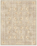 RUGGABLE x Morris & Co Washable Area Rug – Pimpernel Vintage Stone 8x10, Stain-Resistant, Non-Slip – Large Machine Washable Rugs for Living Room, Bedroom, Hallway, Entryway & Office–with Standard Pad