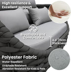 Aluminum Porch Outdoor Furniture Set: 6 Pieces Rope Patio Conversation Sofa Set - Modern Woven Deck Couch Set Cushioned - No Assembly All Weather Seating for 660lbs Yard Garden Lanai Hotel Pool