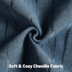 FUTEI Navy Blue Chenille Decorative Throw Pillow Covers 12x20 Inch Set of 2,Soft Embossed Striped Textured Lumbar Pillow Cases,Modern Home Decor for Couch Bed Living Room