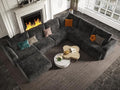 EASE MOOSE Sectional Cloud Couch Oversized for Living Room, 7-Seat Modular Boneless Sofa U-Shaped Sofa with Ottoman, No-Assembly Chenille Couch, Dark Grey
