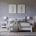Grain Wood Furniture Loft Full Size Solid Wood Bed, Brushed White