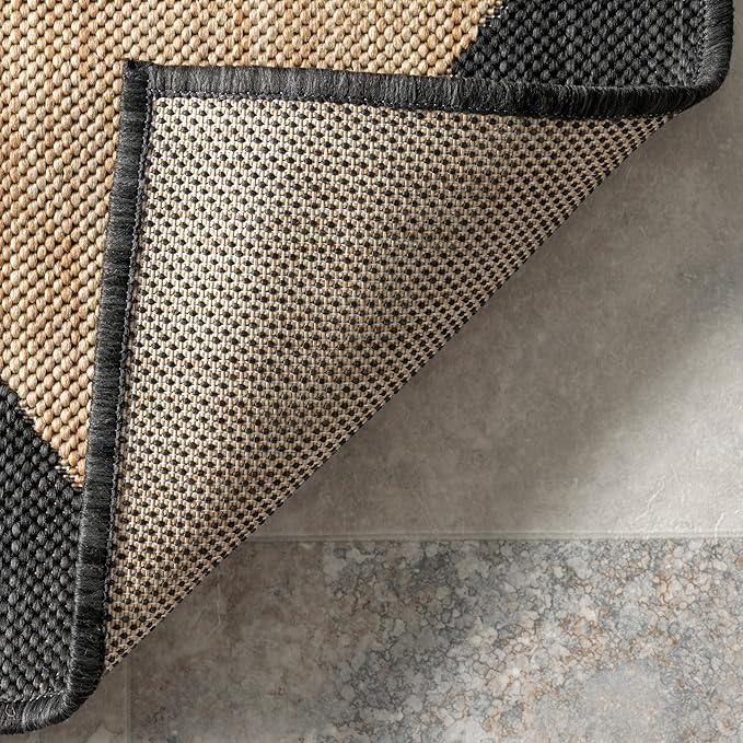 nuLOOM 2' x 3' Outdoor Performance Area Rug, Stain Resistant, Weather Resistant, High Traffic, Patio, Balcony, Outside, Sabina Dark Grey