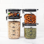 Progressive International ProKeeper+ 4-Piece Clear Plastic Modular Airtight Pantry Food/Snack Kitchen Storage Organization Container Canister Set