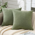 GAWAMAY Decorative Square Sage Green Throw Pillow Covers 20"x20" Inch Set of 2, Super Soft Chenille Pillows Cover, Farmhouse Fall Pillowcase for Living Room Bedroom Sofa Couch Cushion Cover 50x50cm