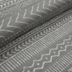 Lush Decor Hygge Geo Pattern Striped 3 Piece Quilt Bedding Set, King, Charcoal