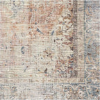 RUGGABLE Washable Vintage Area Rug – Sarrah Coral 8x10, Stain-Resistant, Non-Slip – Large Machine Washable Rugs for Living Room, Bedroom, Hallway, Entryway & Office–with Standard Pad
