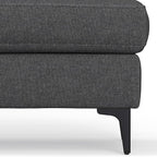 SIMPLIHOME Ava Large Rectangular Ottoman in 100% Recycled Polyester Tightly Woven Performance Fabric, Pebble Grey, 48-inches Wide, Multipurpose Table or Footrest Ottoman, Assembled, for Living Room