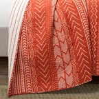 Lush Decor Hygge Geo Pattern Striped 3 Piece Quilt Bedding Set, Full/Queen, Burnt Orange
