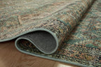 Loloi Magnolia Home by Joanna Gaines Sinclair Collection SIN-03 Turquoise/Multi 2'-3" x 7'-6", .25" Pile Height, Machine Washable, Runner Rug