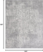 SAFAVIEH Evoke Collection 10' x 14' Silver / Ivory EVK256S Oriental Distressed Non-Shedding Living Room Bedroom Dining Home Office Area Rug